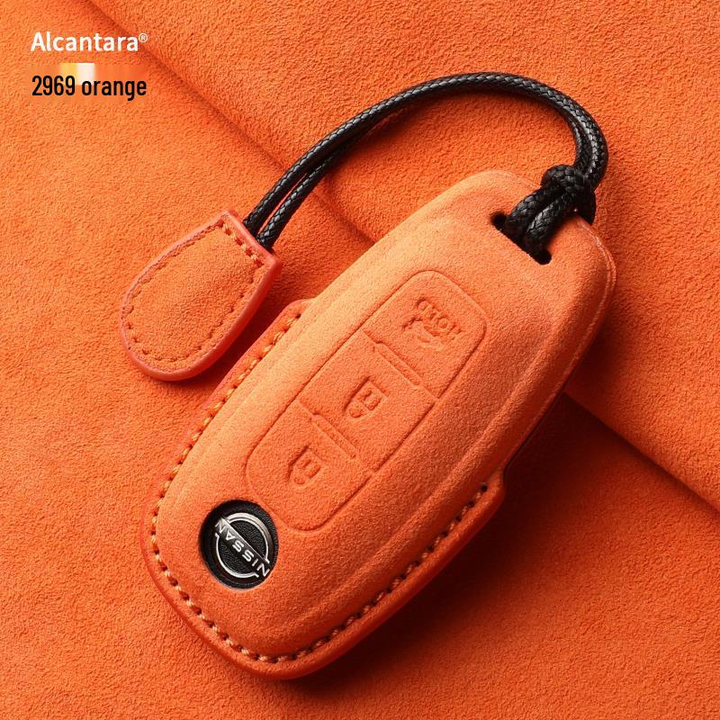 Nissan Teana/X-Trail/Qashqai/Tiida Key Case: Suede, Full Coverage, Tanlu Buckle