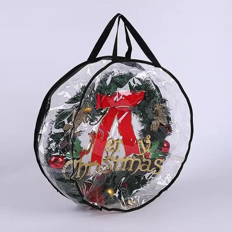 Transparent Christmas Decoration Storage Bag, Handmade Supplies Storage Bag, Plastic PE Material, Christmas Decorations.