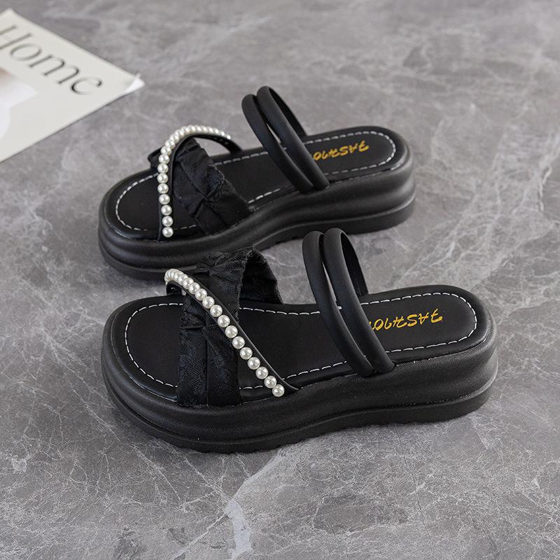 Summer 2025 new women's fashion style cool slippers wear skirt fairy style exquisite thin sandals