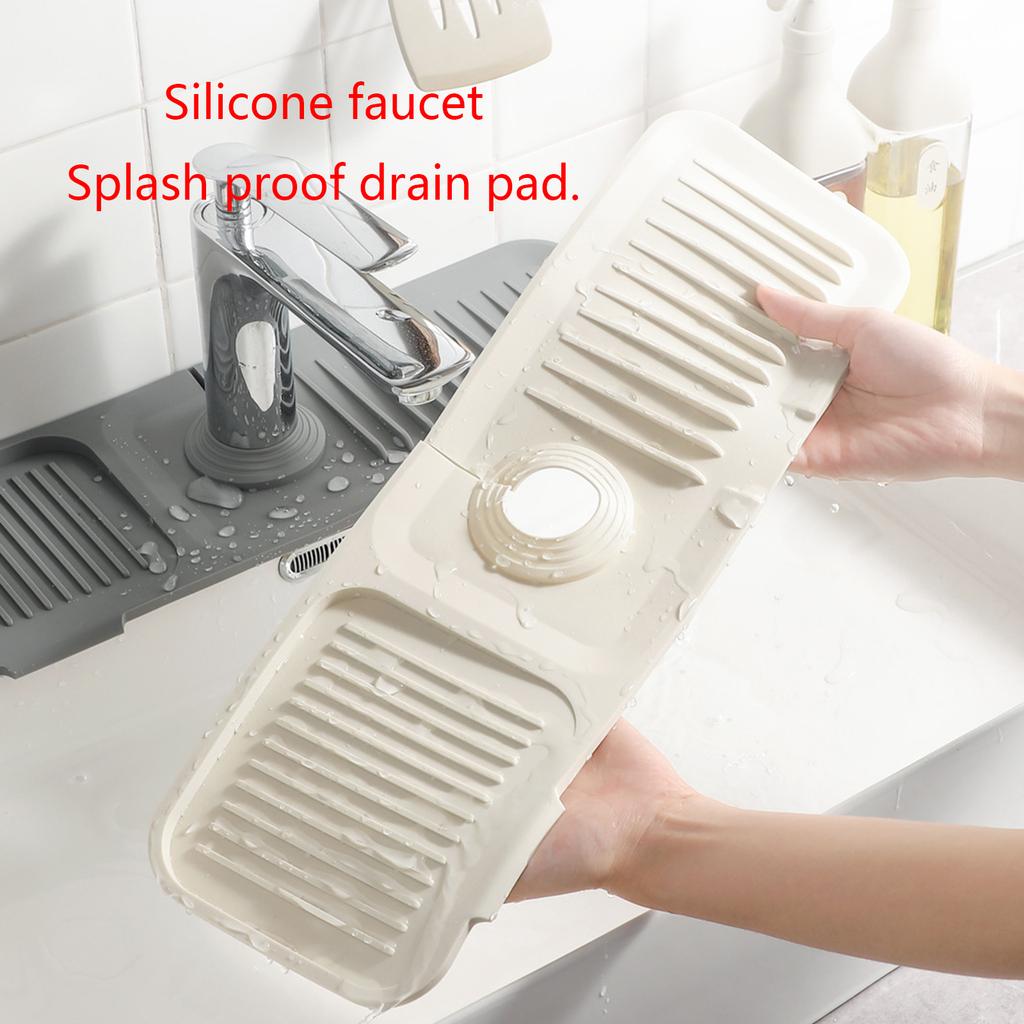 Silicone Faucets Water Catchers Mat Faucets Mat for Kitchen Sink Protectors Anti-splash Countertop Sink Draining Pad