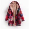 Explode the new winter women's clothing cotton and linen printed hooded sweater warm plush jacket