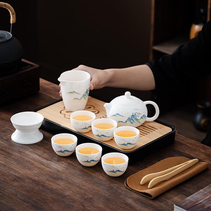 Chaxun Portable Mutton Fat White Porcelain Kung Fu Tea Set