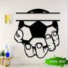 Art Mural Personnalisé en Métal Joueur de Football Nom Numéro Décoration de Maison Cadeau pour Hommes Fils