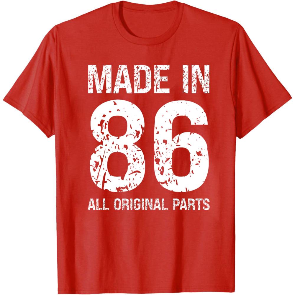 Сделано в 86 Все оригинальные детали Летняя мужская футболка Винтажный стиль Повседневная одежда В подарок на день рождения Ему S