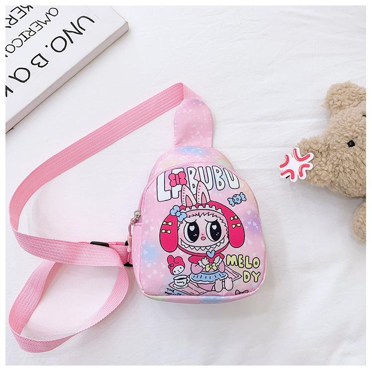 School BagsCartoon Rabbu Children's Breast Bag Boys and Girls Cute Change Bag Casual Versatile Shoulder Crossbody Bag