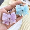 Crystals Clear Bowknot Tie Keychain Colorful Resin Accessory Portable Special Gifts for Keys Bag Charm Hanging