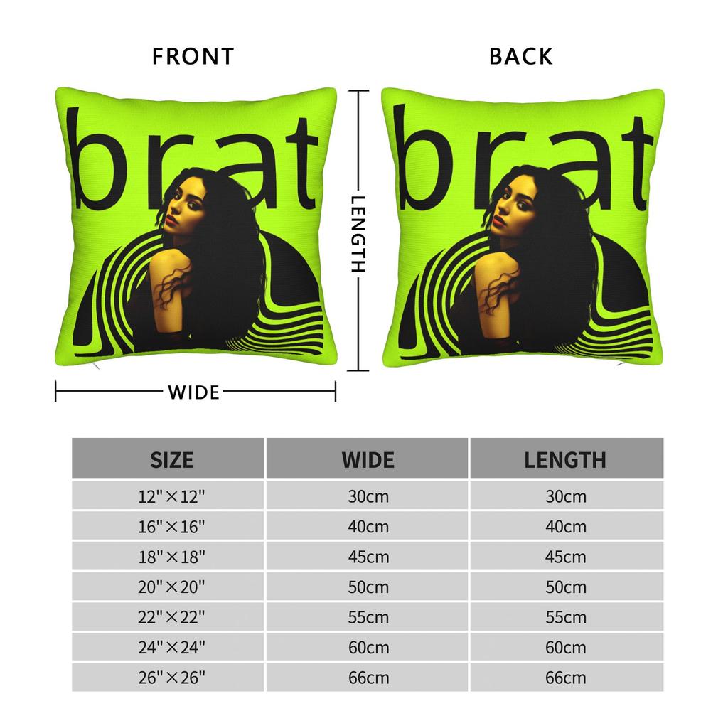 Charli Xcx Brat Pillow Case Comfy Pillow Cover For Sofa Home Decoration Funny Cushion Cover