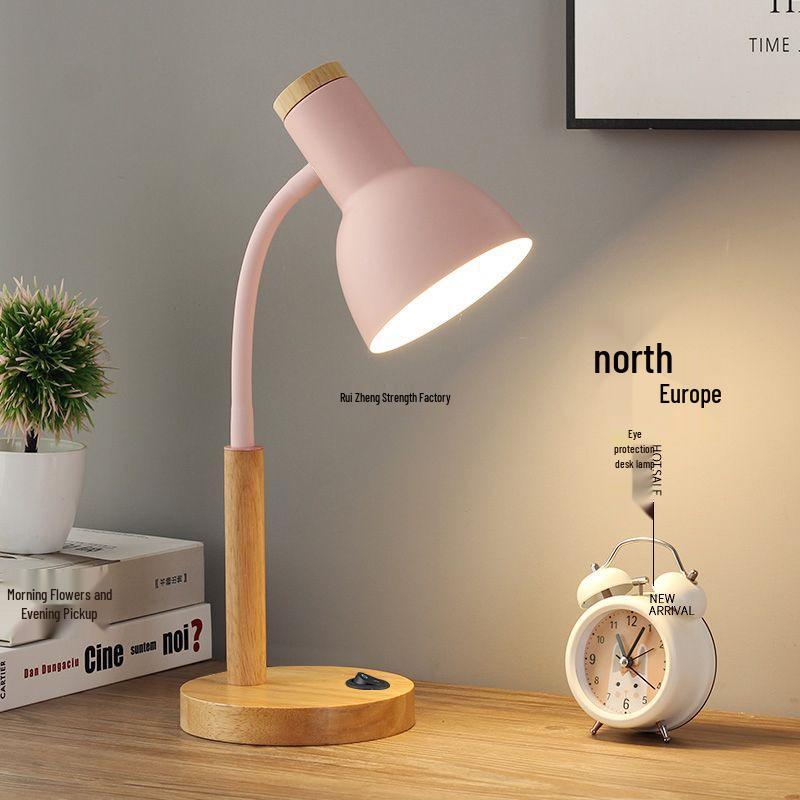 Nordic Retro Eye Protection Table Lamp - Bedside & Study Desk Lamp with Plug-in Feature