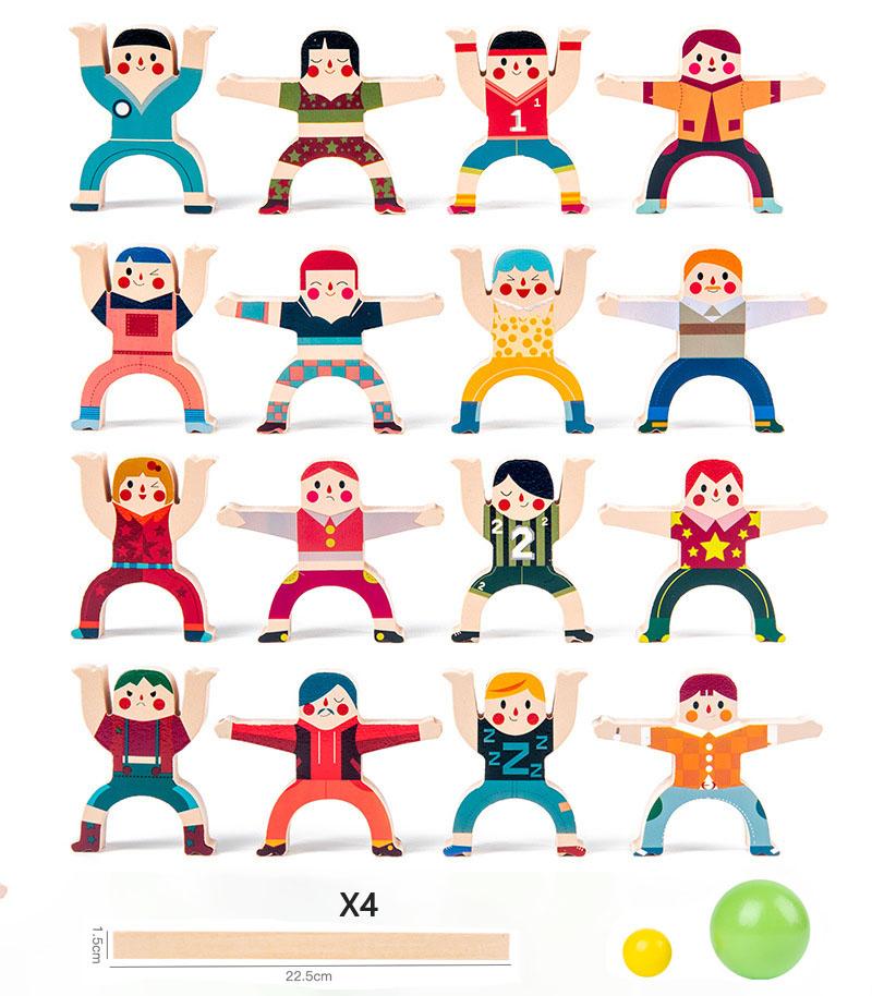 Wooden Stacking Toys Montessori Toys Balance Building Blocks Board Puzzle Game Early Education Toys for Toddler Birthday Gifts