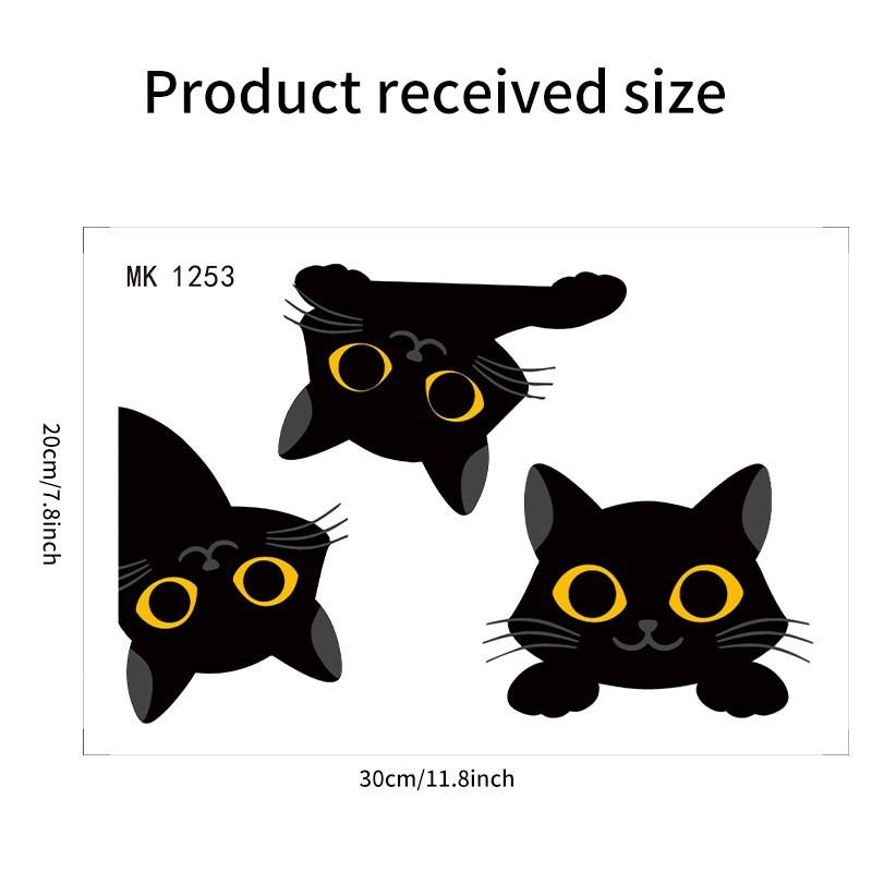 

Мультяшный черный котенок Хэллоуин вечеринка атмосфера наклейка-выключатель декоративная наклейка самоклеящаяся