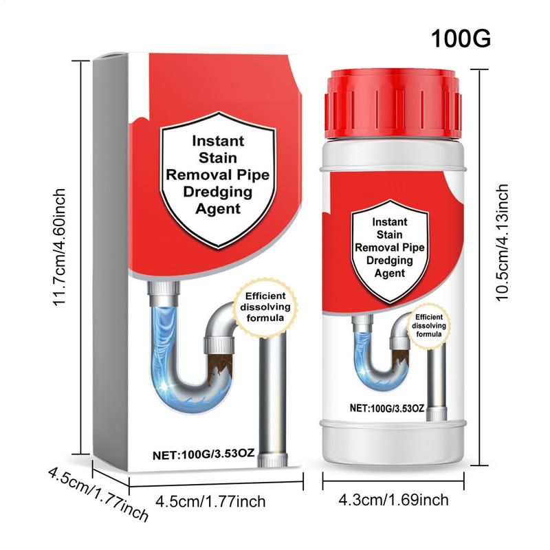 Kitchen Drain Cleaner Clog Drain Cleaner Fast-Acting Pipe Cleaning Agent Hair Remover For Bathroom Kitchen Sink Garbage Bath Tub