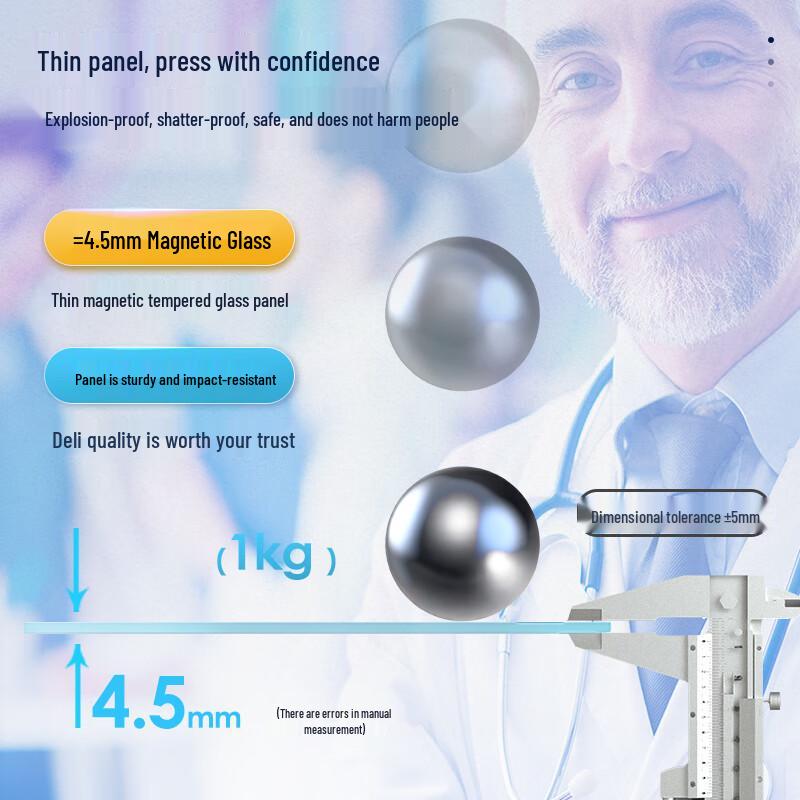 Deli Magnetic Tempered Glass Whiteboard