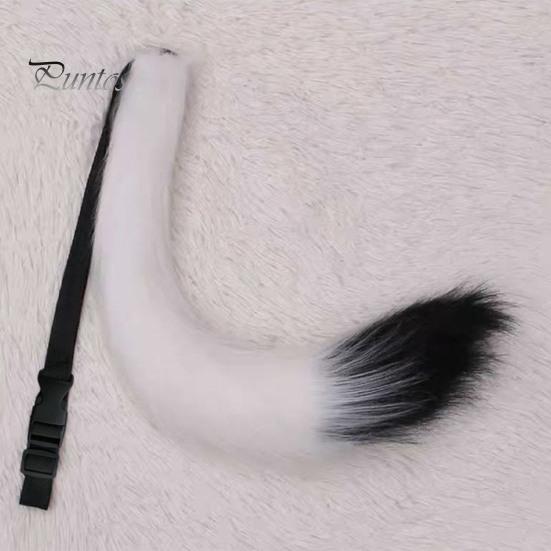 

Регулируемый пояс из искусственного лисьего хвоста в японском стиле, искусственный кошачий хвост, пушистый хвост, хвост из искусственного меха, реквизит для косплея