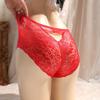 Lace panties men's D sponge cup pad U convex three-dimensional hidden jj protective cover sexy large size briefs
