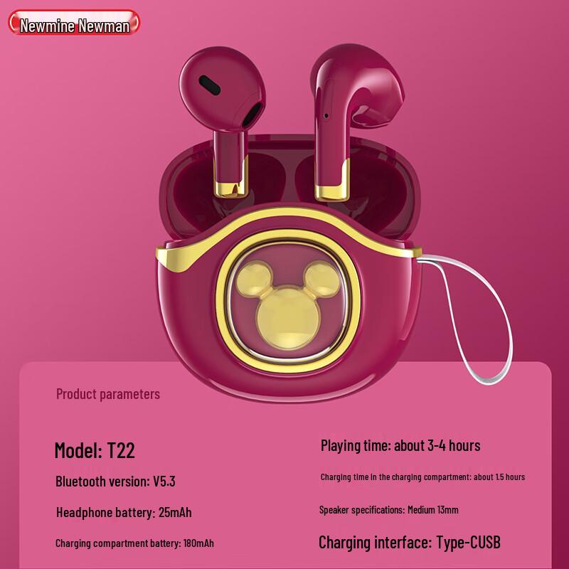 Newmine T22 TWS Half-in-Ear Clip-on Bluetooth 5.3 Sport Earphones