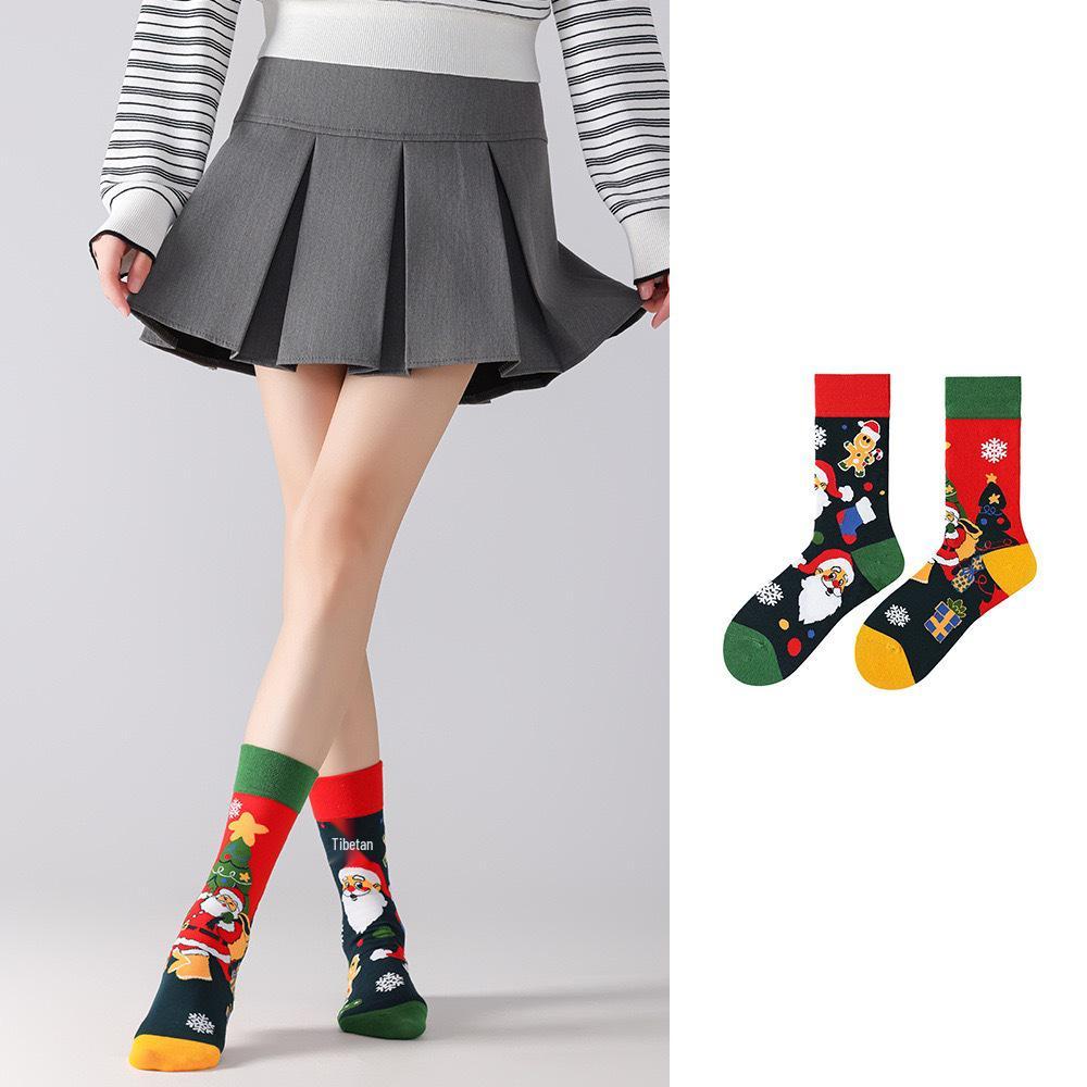 Original Asymmetrische Cartoon Hip Hop Baumwollsocken für Paare - Wadenhoch Mandarinenente Stil für Damen und Herren