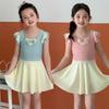 Girls' Swimwear: Fresh and Cute One-Piece Polyester Swimsuit for Young Girls