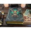 Vintage Leather Journal Deer Printed Journal Blank Spell Book of Shadows Handmade Leather Journal Grimoire Journal with Deckle Edge Paper