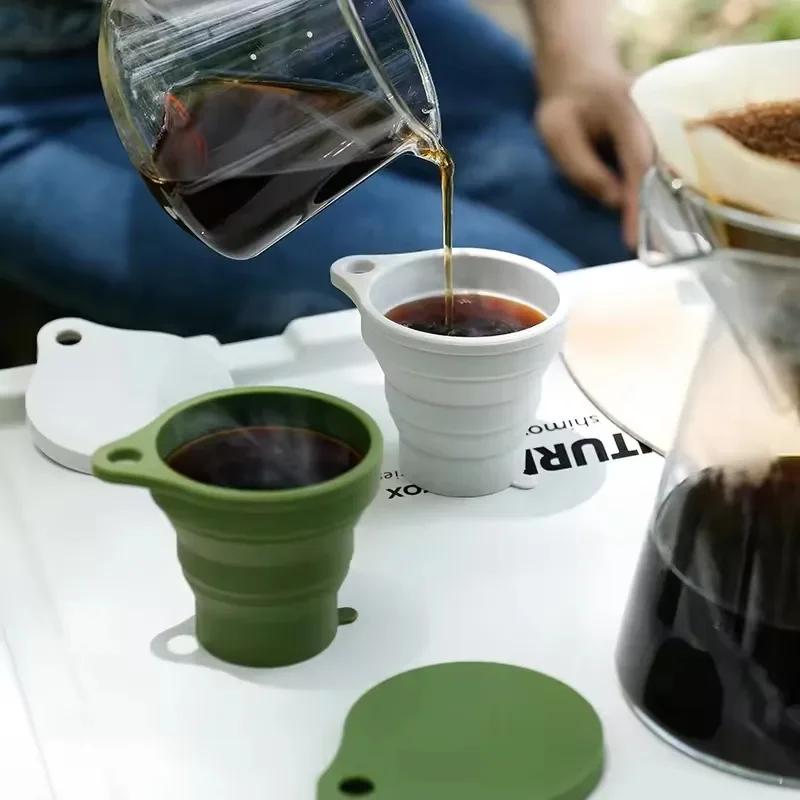 1-10Pcs 180Ml Silicone Collapsible Water Cup Outdoor Camping Travel Portable Foldable Lid Coffee Cup Sports Hiking Accessories
