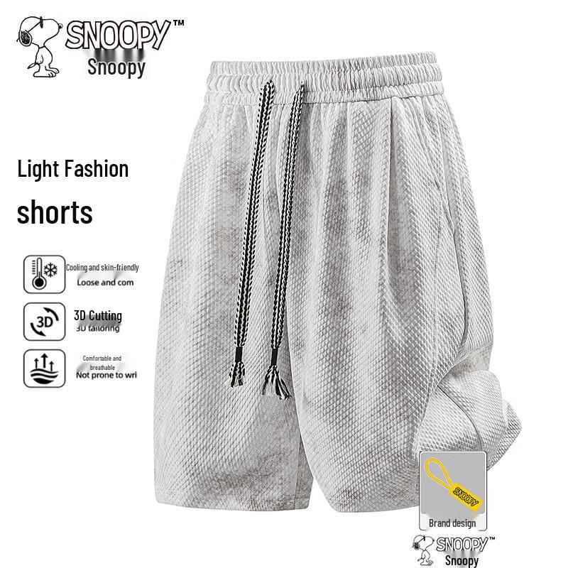 SNOOPY Men s Summer Tie-Dye Loose Fit Shorts 7XL