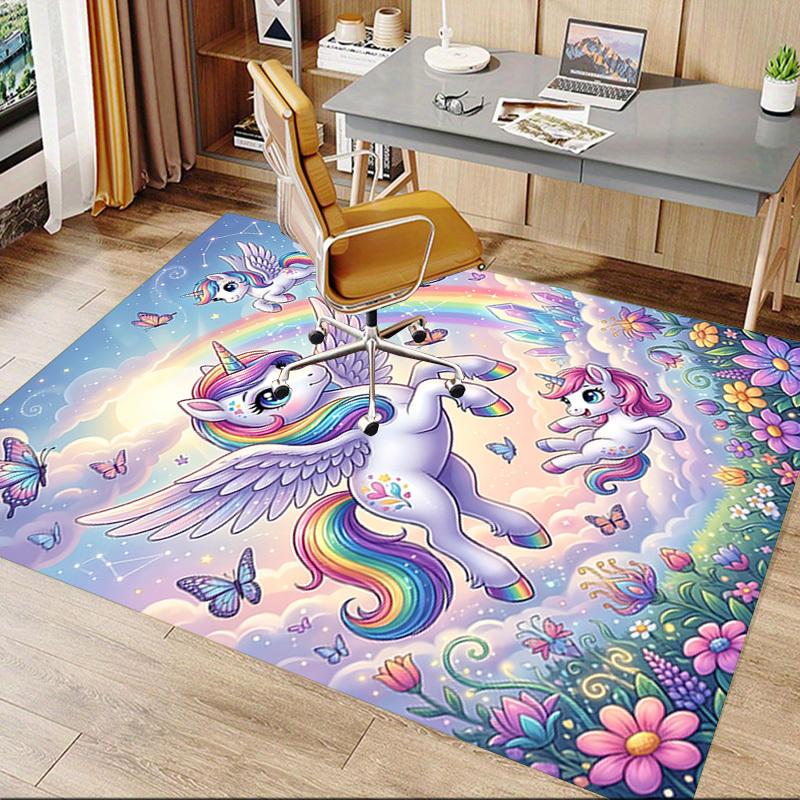 1PC Unicorn Fantasy Non-Slip Floor carpet, Office, family, bedroom, Studio - Large Area Rug, Vibrant Colors-C0497