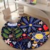 1PC Floral Whimsical Office Round Area Rug, Mat Suitable For Office, Under Office Chairs Bedroom Living Room Home Decor, Room Deco