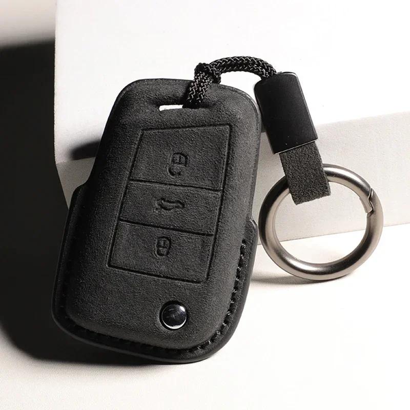 Leather Car Key Case for VW Volkswagen Golf 8 MK8 ID.3 ID.4 Cupra Skoda Octavia A8 SEAT Leon MK4 2020 2025 Formentor Accessories