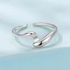Silver universal ring in the shape of waves, silver 925