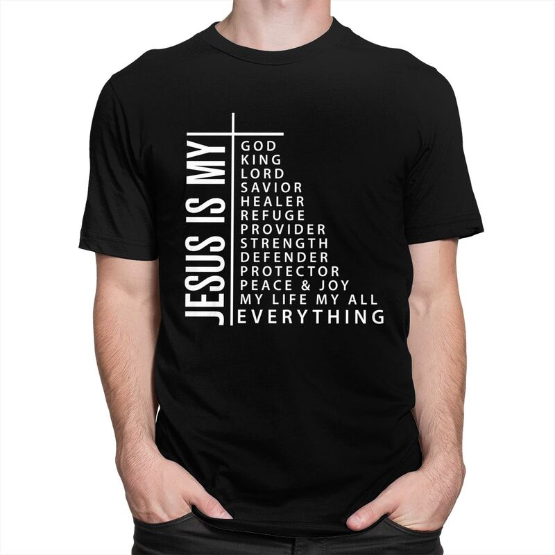 Herren Jesus Ist Mein Gott König Herr Erlöser Heiler Mein Alles T-Shirt Kurzarm 100% Baumwolle T-Shirt Locker Übergröße Kleidung
