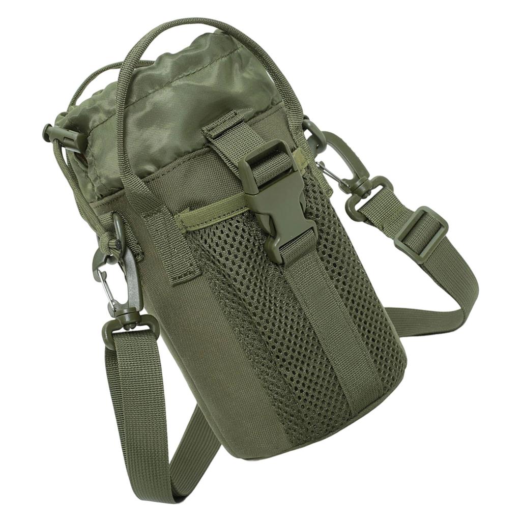 Portable Insulated Water Bottle Holder With Adjustable Strap And Mesh Side Pocket For Outdoor Hiking Camping Travel