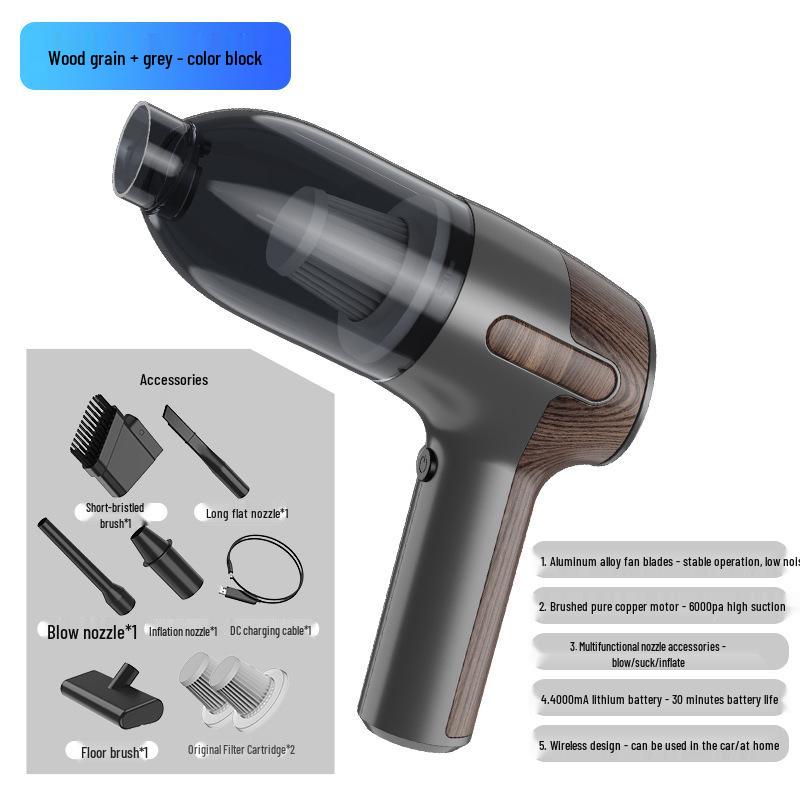 

Компактный беспроводной пылесос двойного назначения для автомобиля и дома: Мощная функция всасывания и выдувания