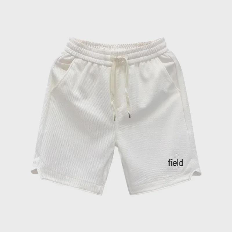 Pantaloni scurți casual de vară albi, la modă, pentru bărbați, cu imprimeu - Îmbrăcăminte sport versatilă