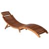 Sun Lounger with Table Solid Acacia Wood Brown