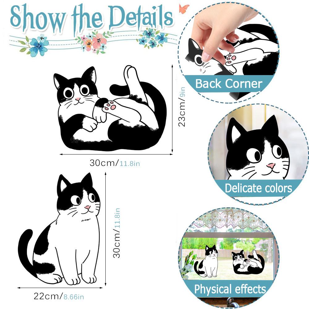 Cat Anti-Collision Window Clings Animal Decals to Prevent People and Bird Strikes on Window Glass Cling Door Decals Decor
