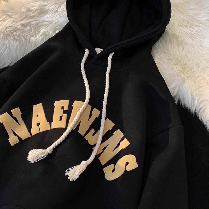 

Французская парная толстовка для студентов мужского пола, осень-зима, толстый бархат, американский стиль, тяжелая новая модная куртка с капюшоном 2XL