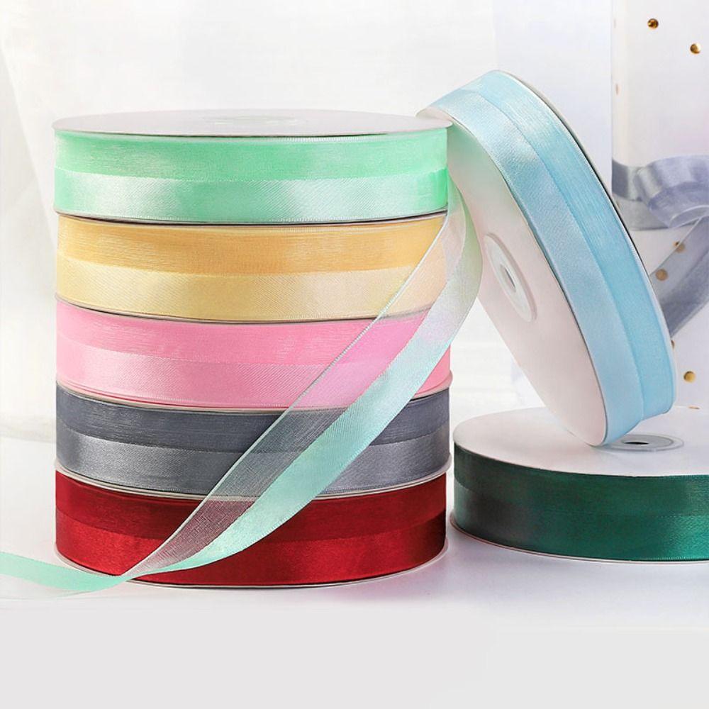 DIY Gift Wrapping Solid Satin Ribbons Handmade Bows Cake Packaging Bouquet Ribbons Bridal Bouquets Shiny Ribbons for Crafts