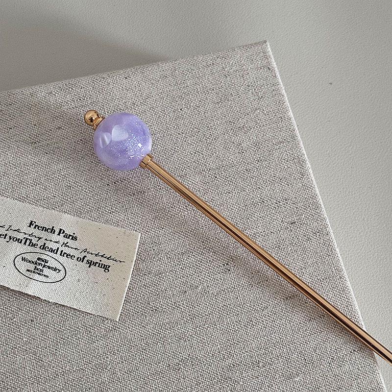 Simple Candy Color Metal Hairpin for Easy Bun Hairstyles