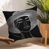 Black White Lines Fashion Woman Pillow Case Plush Fabric Soft Pillowcase Double Sided Print Cushion Cover Household Gifts