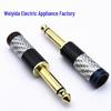 Carbon Fiber Gold 6.35mm Mono Audio Plug for Mixer, Speaker & Microphone