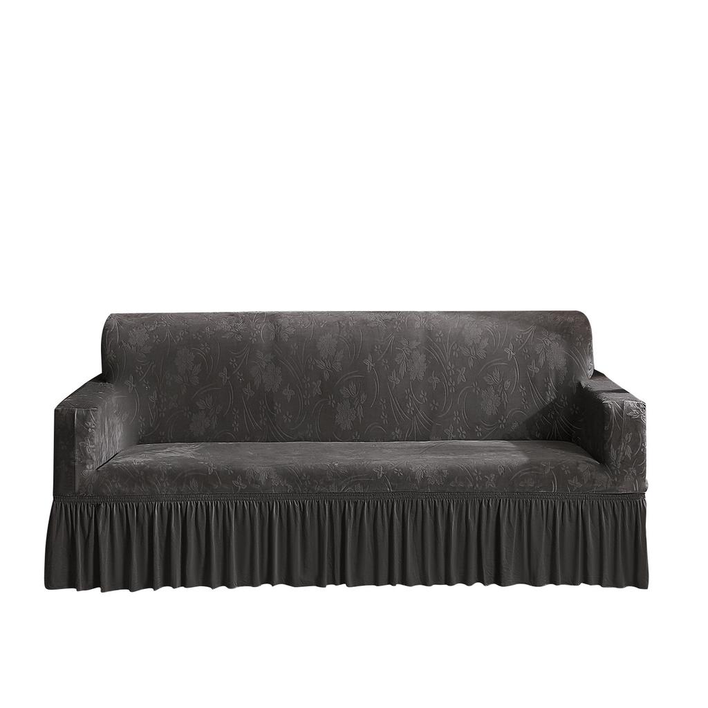 New Thickened Crystal Velvet Light Luxury Jacquard Sofa Cover Lace Style All Inclusive Elastic Sofa Cover Cover