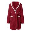 Women's Winter Warm Fuzzy Hooded Bathrobe Hooded Pajamas Plush Bathrobe for Women
