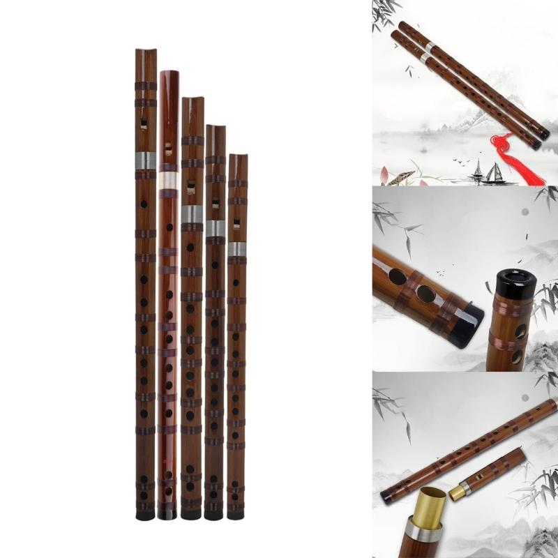 Flauta Chinesa de Bambu Destacável Instrumento de Sopro Madeira Flauta Chinesa Flauta Portátil Instrumentos Musicais de Sopro Duradouro