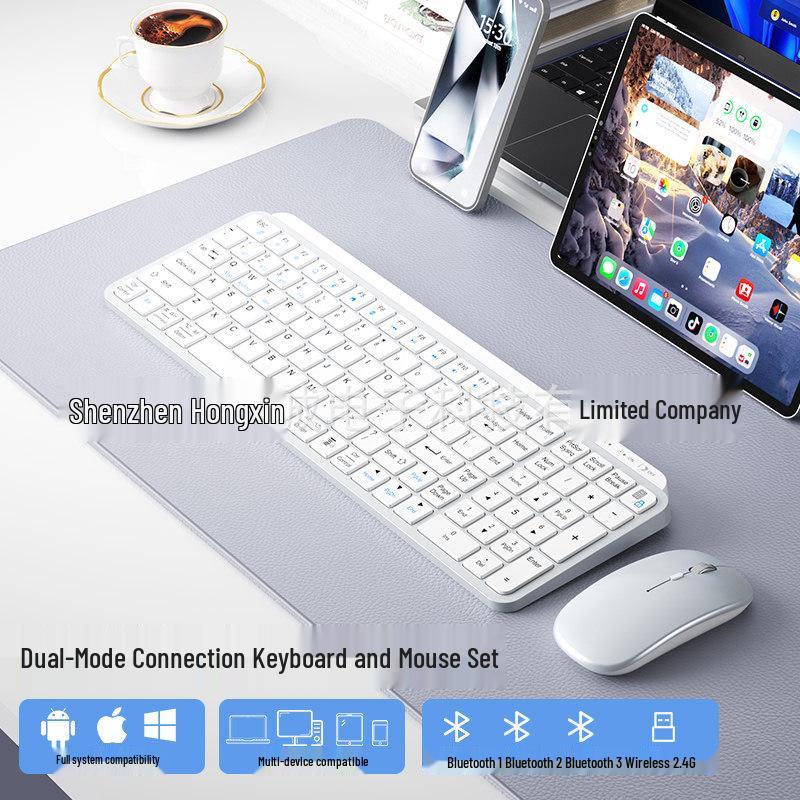 Multi-Device Wireless Keyboard & Mouse: Seamlessly Connect To Laptops, Desktops, Tablets, and Phones with Three-mode and Dual-mode Compatibility.