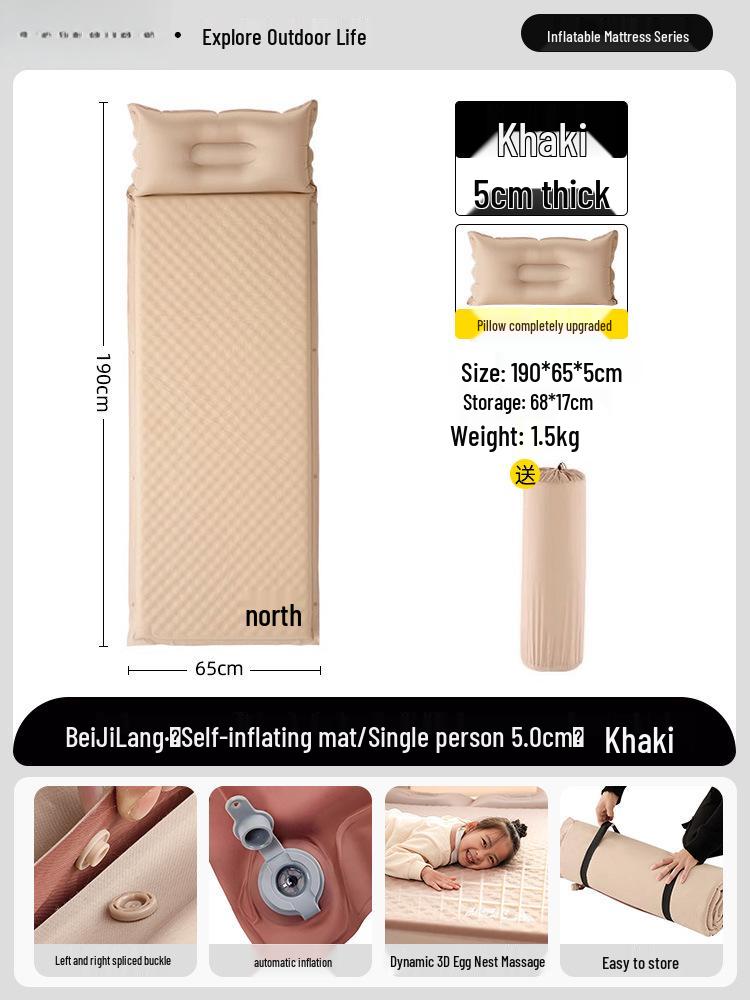 Portable Inflatable Camping Mattress for Single or Double Use