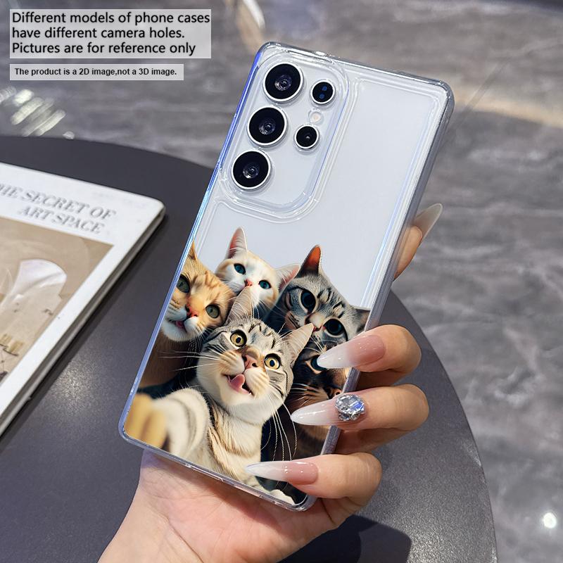 Kind and lovely cat Phone Case for Samsung Galaxy S25 Ultra S20 FE S21 S22+ S23 Plus S24 S26 Edge Cases Transparent Soft Covers