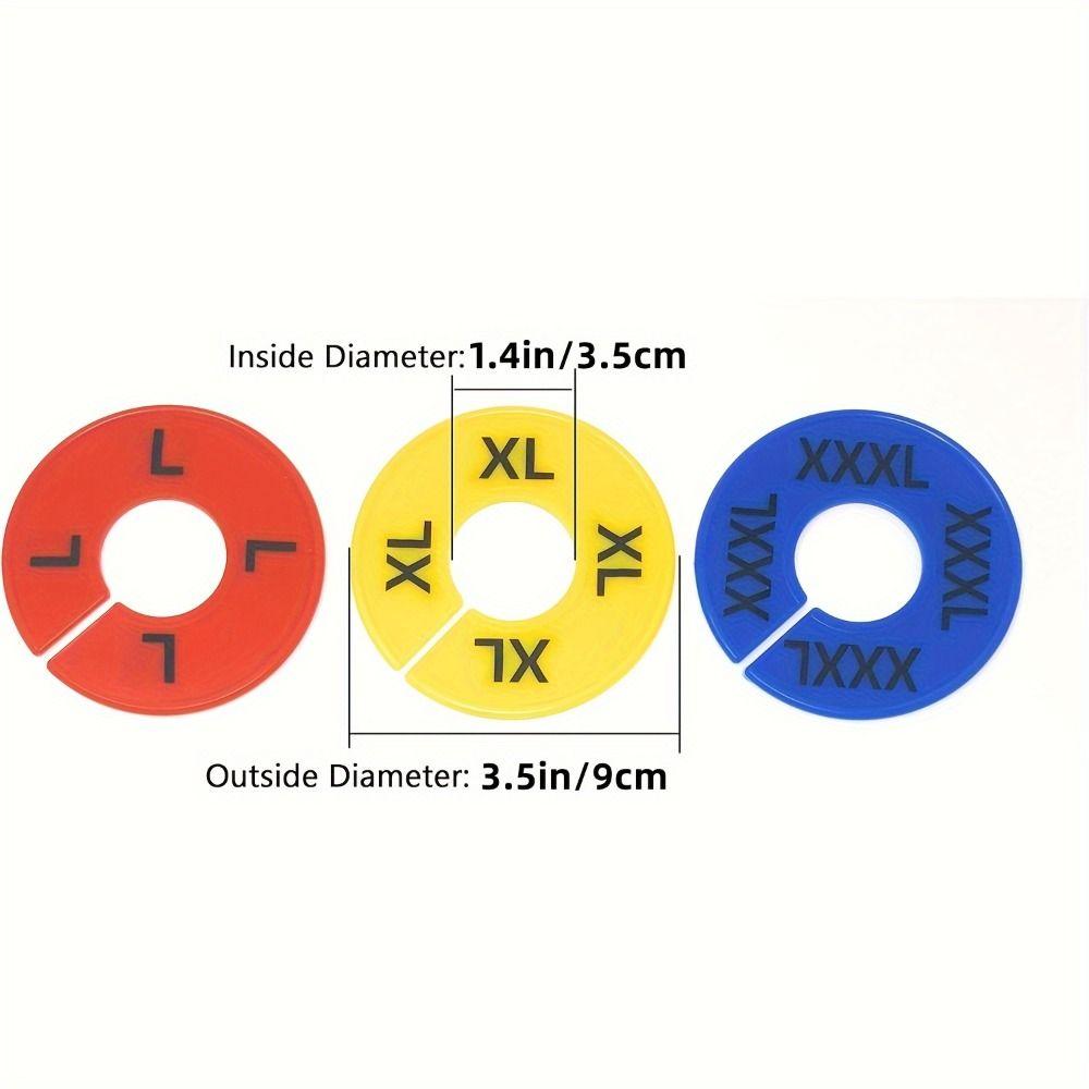 8Pcs Round/Square Closet Hanger Dividers Garment Tags Clothing Size Marking Ring  Home