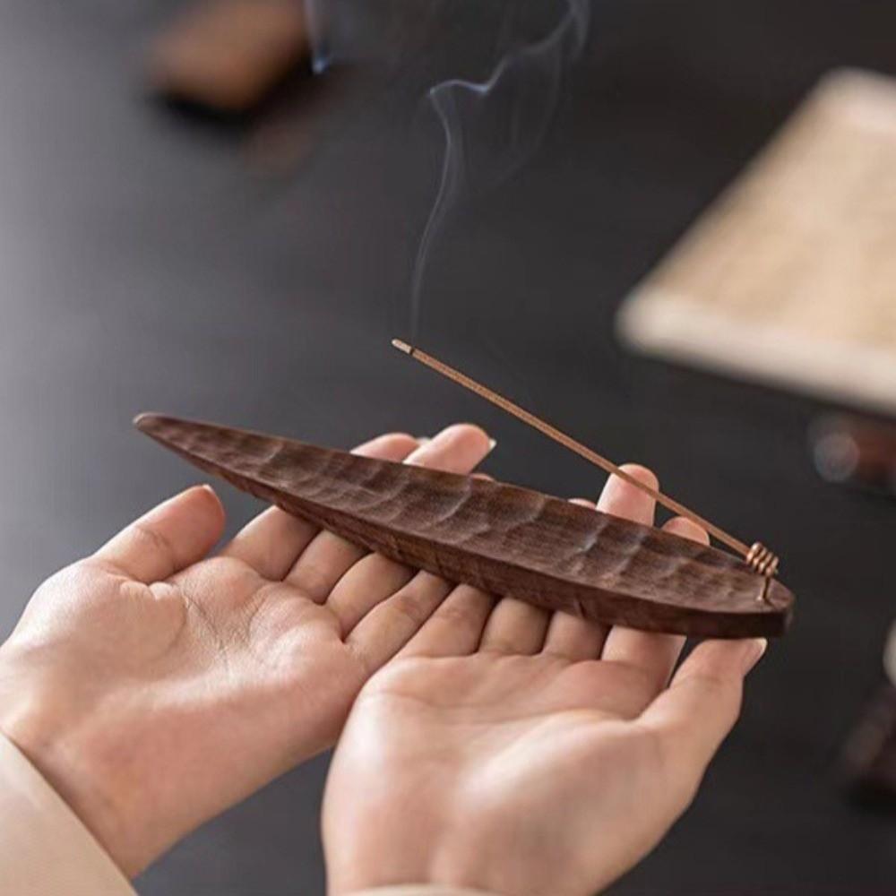 Retro Incense Burners Wooden Carved Incense Holder Creative Boat Incense Holder  Living Room