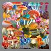 50 Realistic Transparent Mushroom Stickers: Waterproof, DIY Decor for Helmets & Bottles.