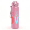 1PC Love Fingers Color Letter 750ml Color Plastic Sports Water Bottle Leakproof Flip Straw Lid Suitable for Sports Office Home Use