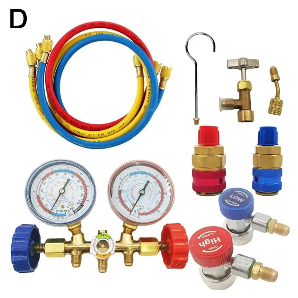 Für R134a R12 R22 R404A Klimaanlage Manometer Manifold Pressure Verteiler Werkzeug Kältemittel Freon Messung G9W5